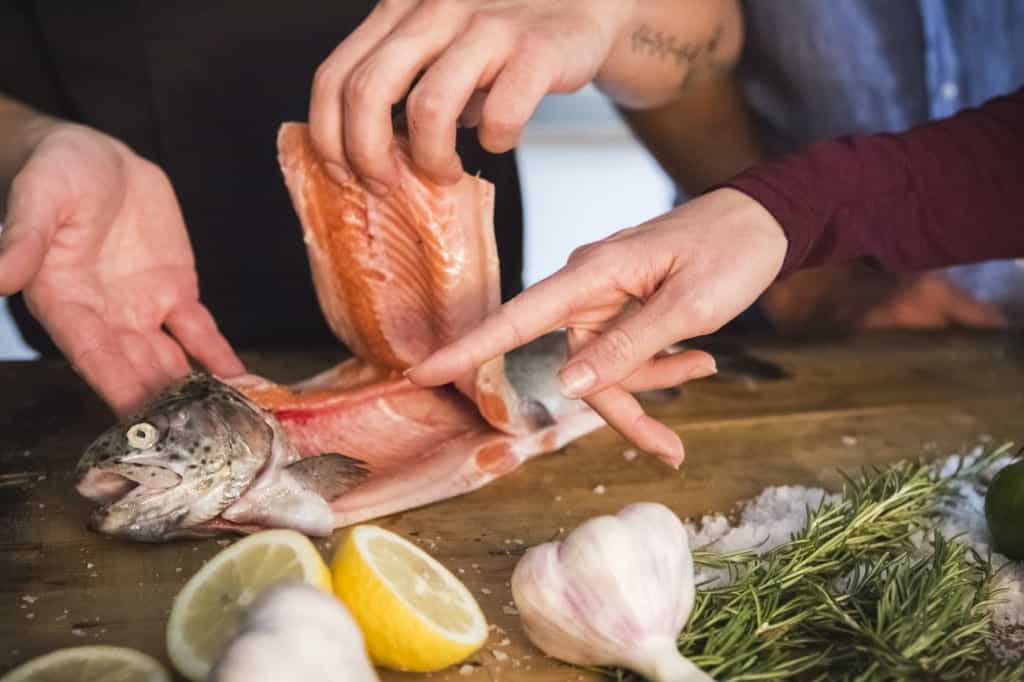 Filet der Lachsforelle