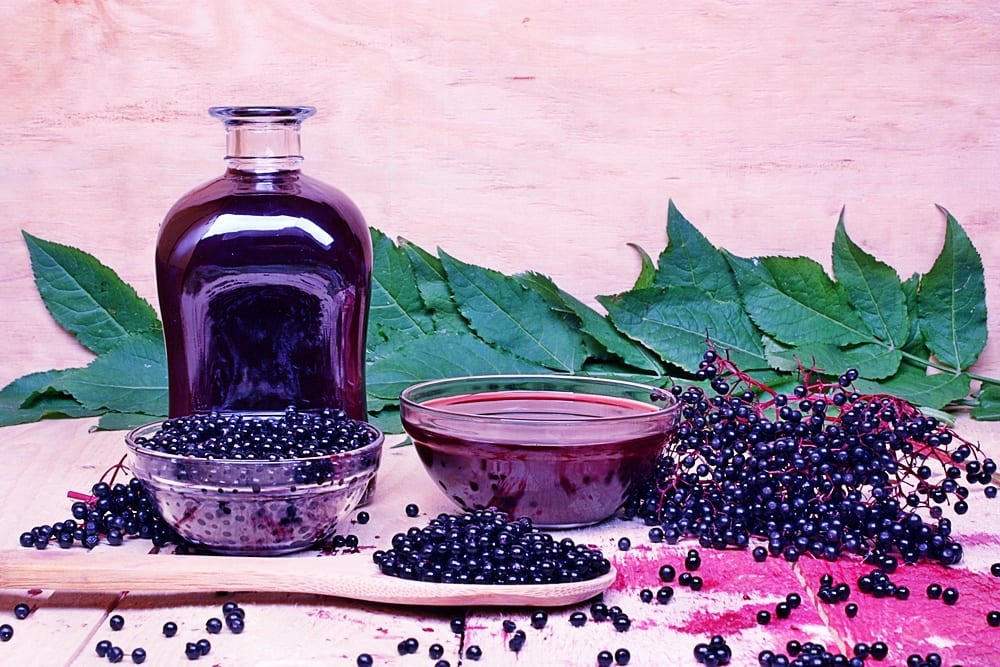 Holunderbeeren-Sirup aus schwarzem Holunder