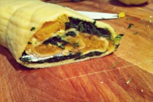 Rezept von Meas Cucina in Schwerte: Pastarolle mit Spinat und Kürbis