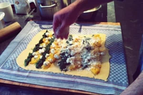 Rezept von Meas Cucina in Schwerte: Pastarolle mit Spinat und Kürbis