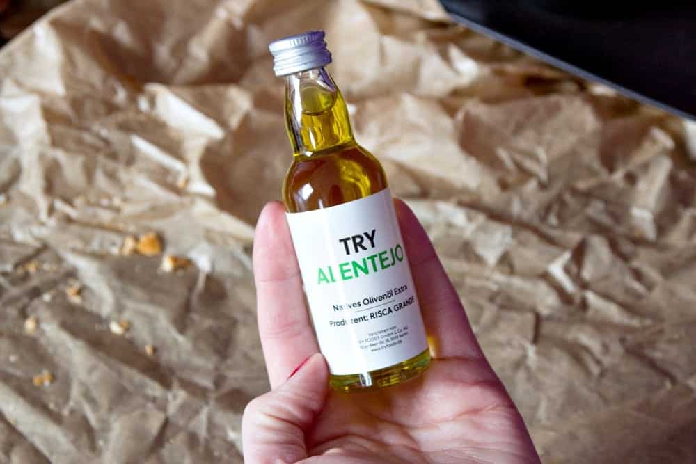 4. Olivenöl: Alentejo – Ein mittel-intensives Öl vom Produzenten Risca Grande. Aus den Sorten Cobrancosa, Galega Vulga Verdeal hergestellt.