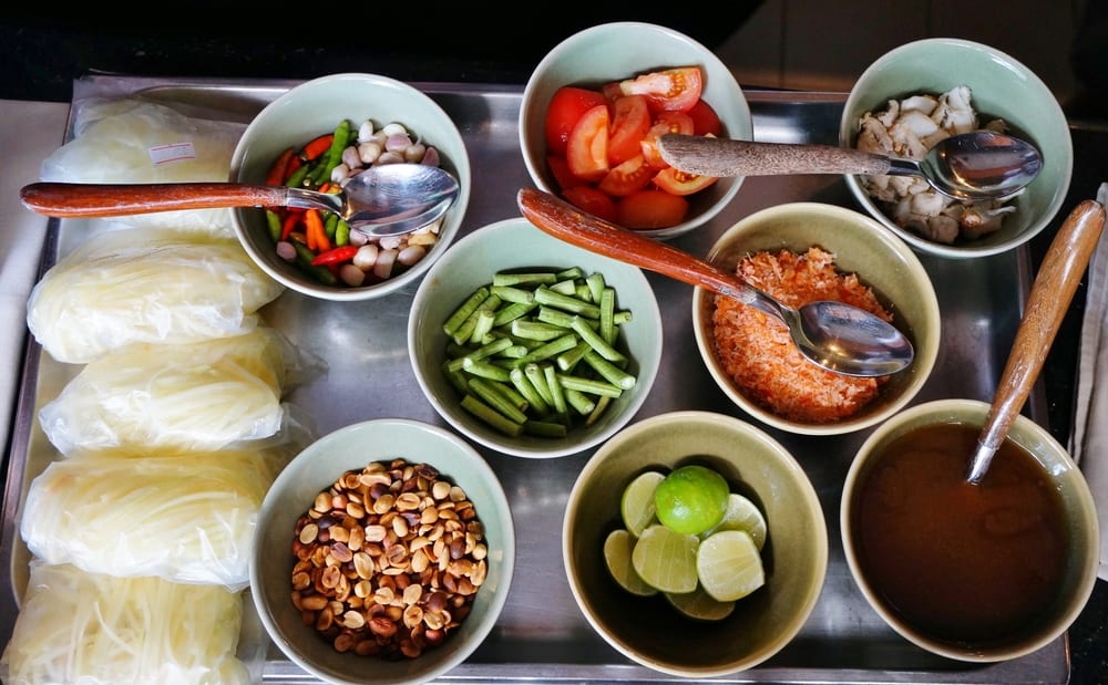 Zutaten für den Papayasalat