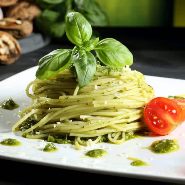 Pesto mit Spaghetti