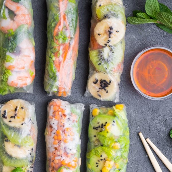 Sommerrollen mit Asiakräutern