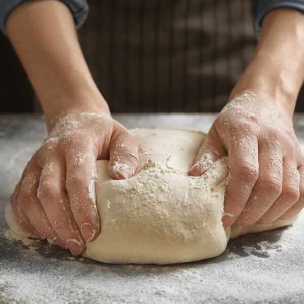 Frische Pasta lange kneten