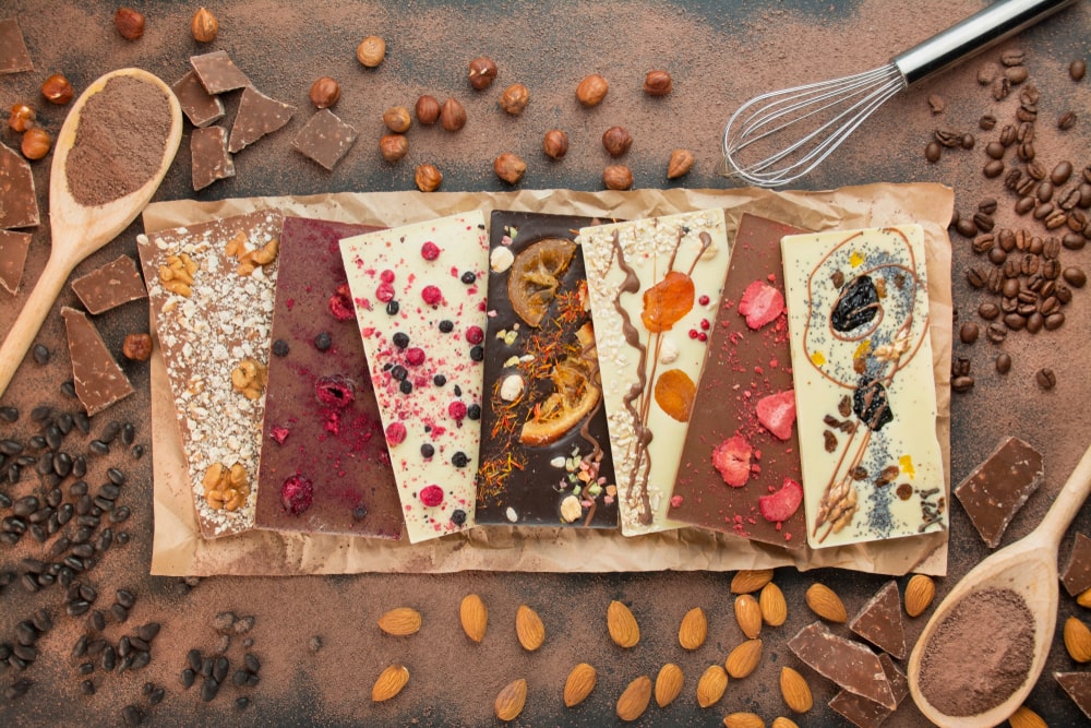 Bunt verzierte Schokolade