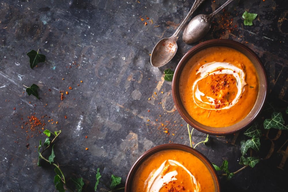 Schnelle Suppe aus Süßkartoffeln