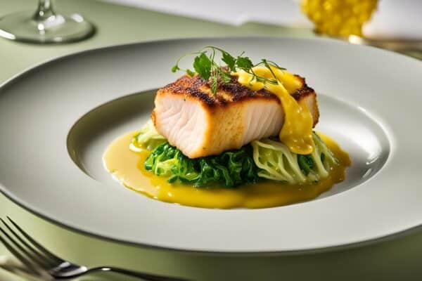 Skrei auf Safransauce