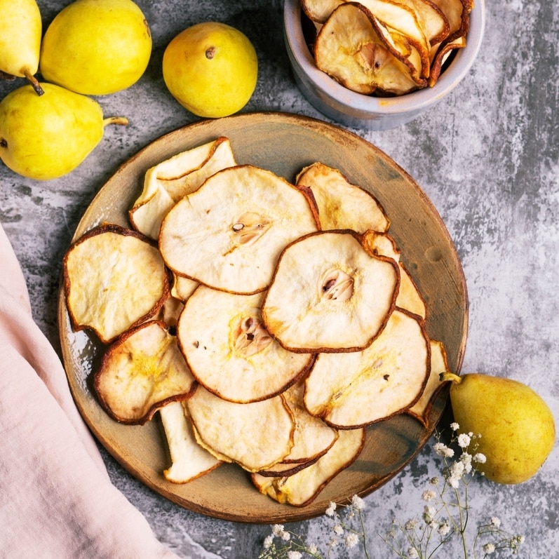 Getrocknete Birnenscheiben