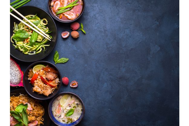 Thai-Kochkurs Dresden – Thaifood auf dunklem Hintergrund