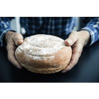Backkurs Augsburg – Mann hält Brot in Händen