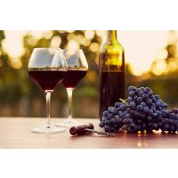 Firmenfeier mit Weinseminar in Ludwigsburg – zwei Weinglaeser mit Rowein und Trauben