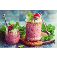 Veggie-Kochkurs-Gutschein – Roter Smoothie mit Erdbeeren und Chia-Samen