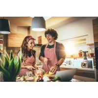 Veganer Kochkurs Online – Paar kocht zuhause