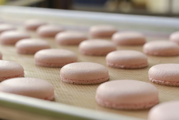 Backkurs Frankfurt – Macarons Hälften auf Blech