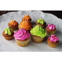 Cupcakekurs-Berlin bunte Cupcakes mit Frosting dekorieren