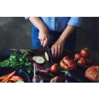 Veganer Kochkurs München – Aubergine schneiden